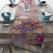 Amethyst Bloom Table Runner | Purple and Gold Floral Décor (72" or 90")