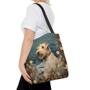 Wheaten Terrier Winter Charm Tote Bag, Eco-Friendly Canvas Gift