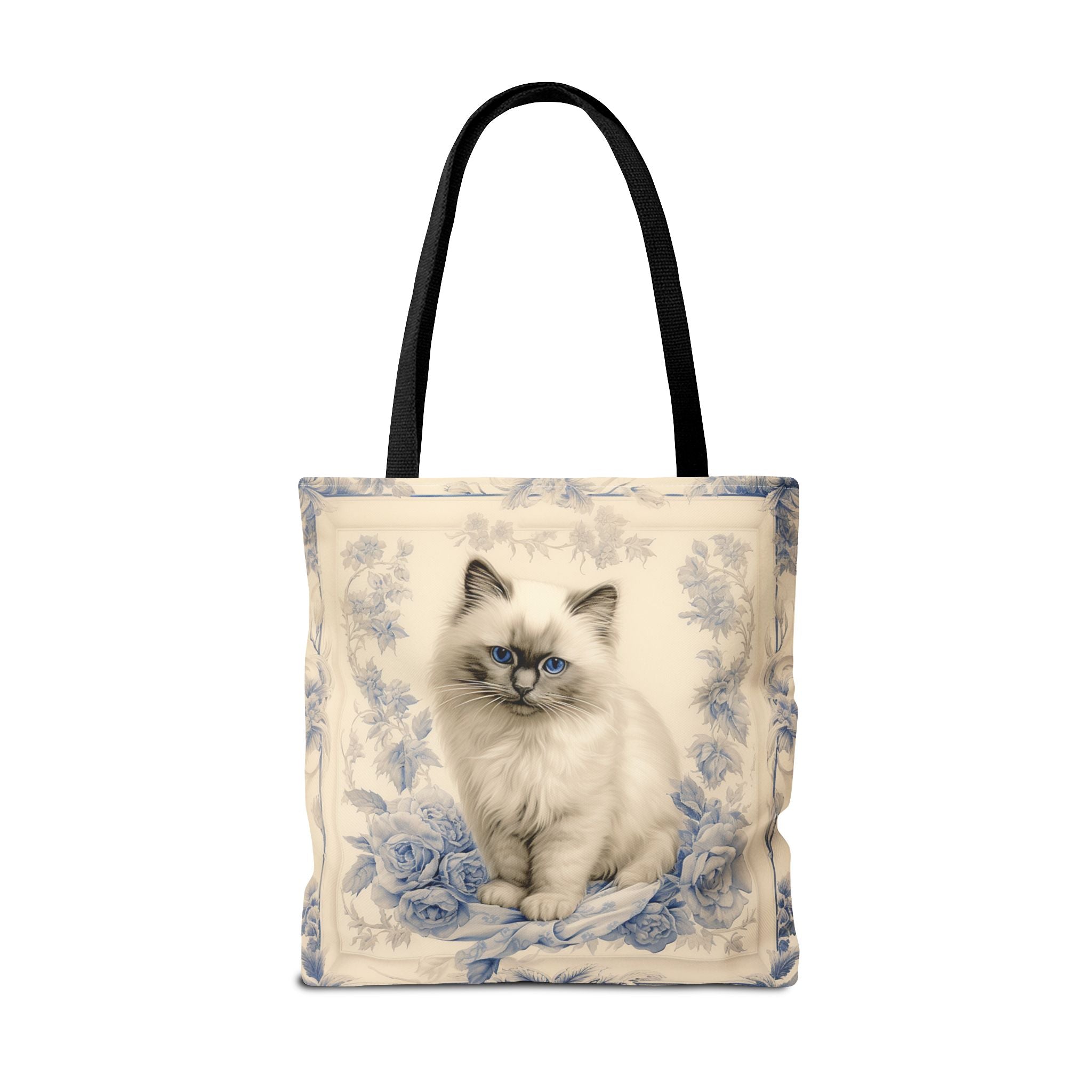 Birman Cat Blue Rose Art Tote Bag – Perfect Gift for Cat Lovers