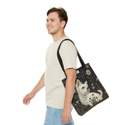 Westie Floral Canvas Tote Bag, Eco-Friendly Market Bag for Dog Lovers