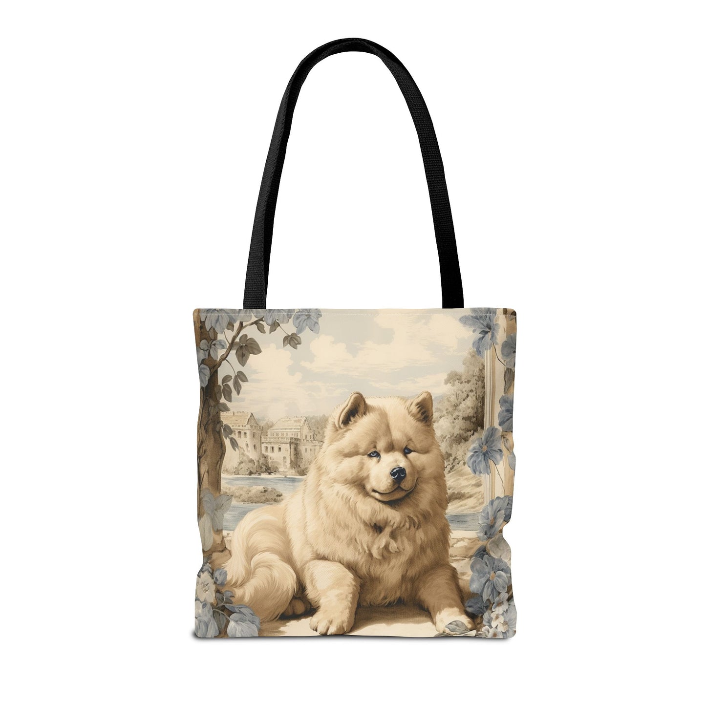 Charming Chow Chow Canvas Tote Bag – Vintage Pastoral Design