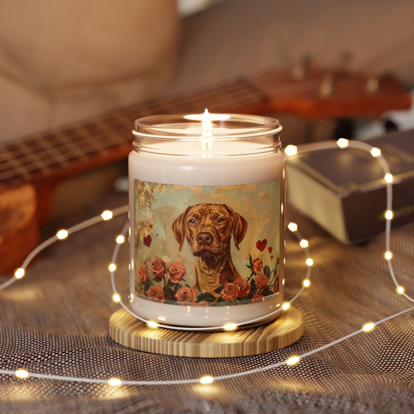 Vizsla Forever Candle – Elegant Dog Lover Gift with Roses