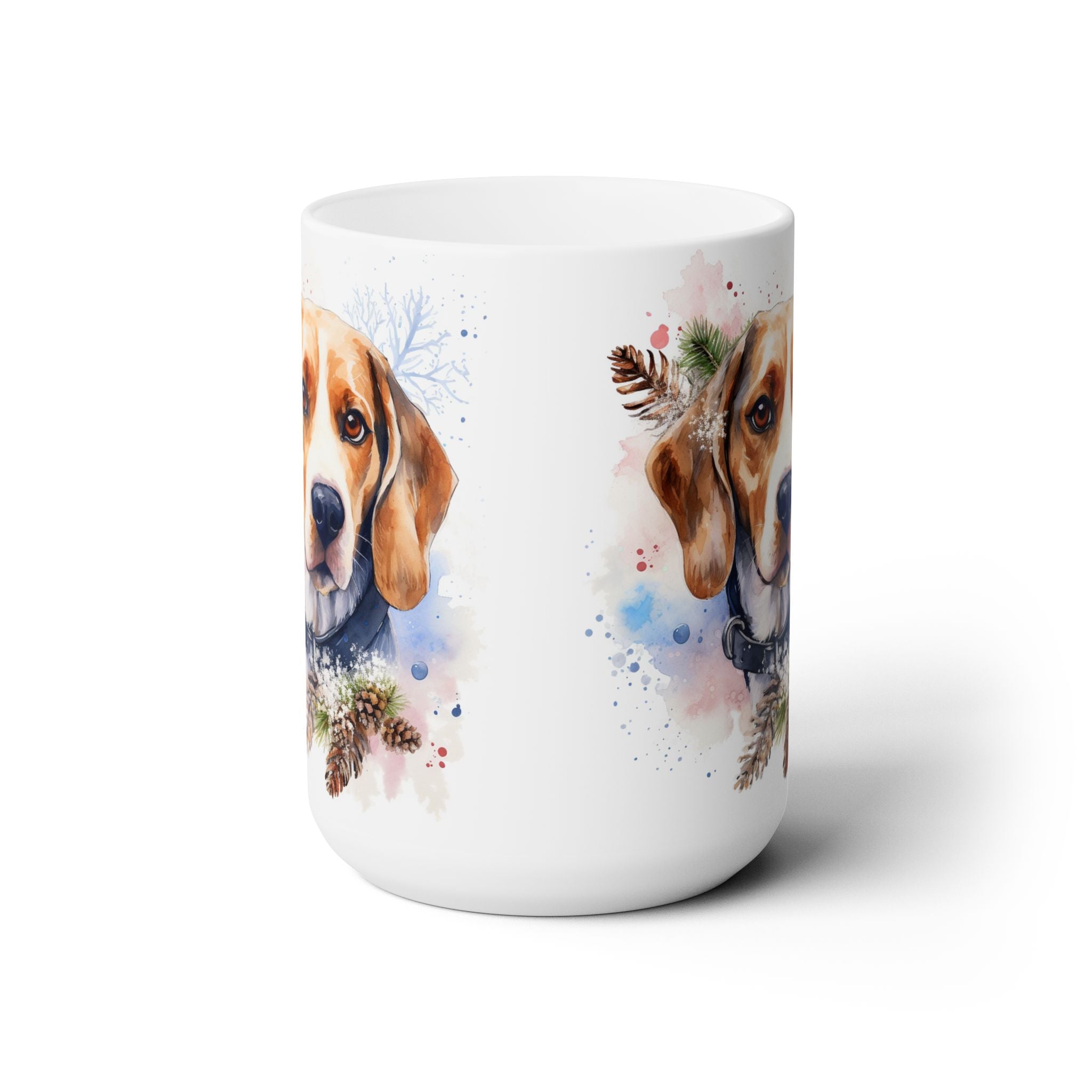 Beagle Lover's Winter Mug – Watercolor Dog Gift for Coffee Lovers