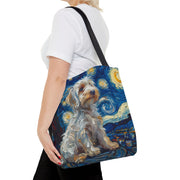 Starry Dachshund Canvas Tote Bag, Artistic Eco-Friendly Gift for Dog Lovers