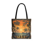 Hawaiian Sunset Tropical Beach Tote Bag, Vibrant Eco-Friendly Design