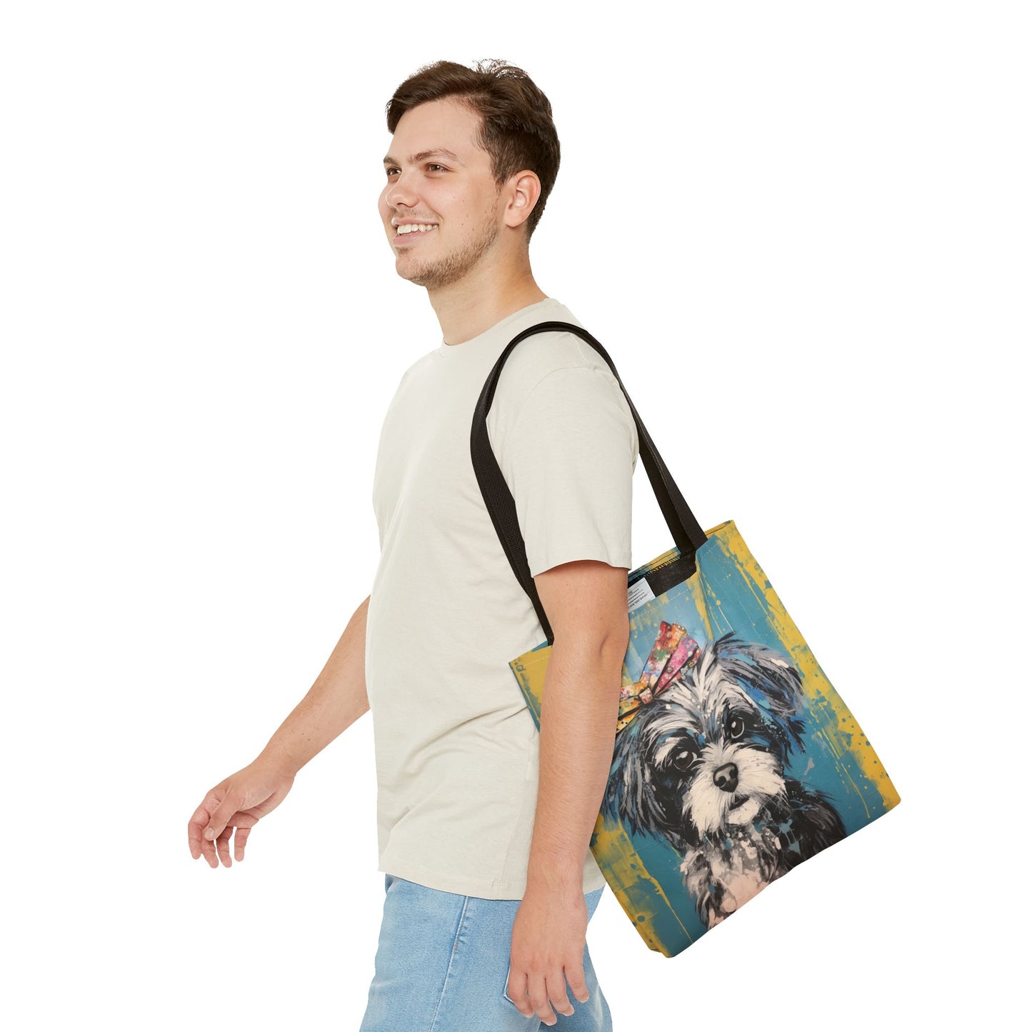 Shih Tzu Lover's Canvas Tote Bag – Colorful Artistic Design for Pet Parents