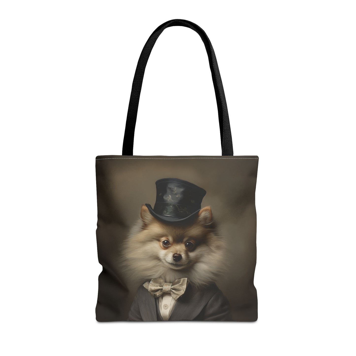 Refined Pomeranian Gentleman Tote Bag, Vintage Dog Lover Gift