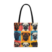 Pop Art Pug Tote Bag - Colorful Canvas Bag for Dog Lovers