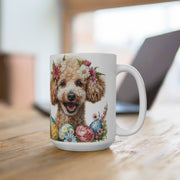 Poodle Easter Celebration Mug – Floral & Egg Design for Dog Lovers