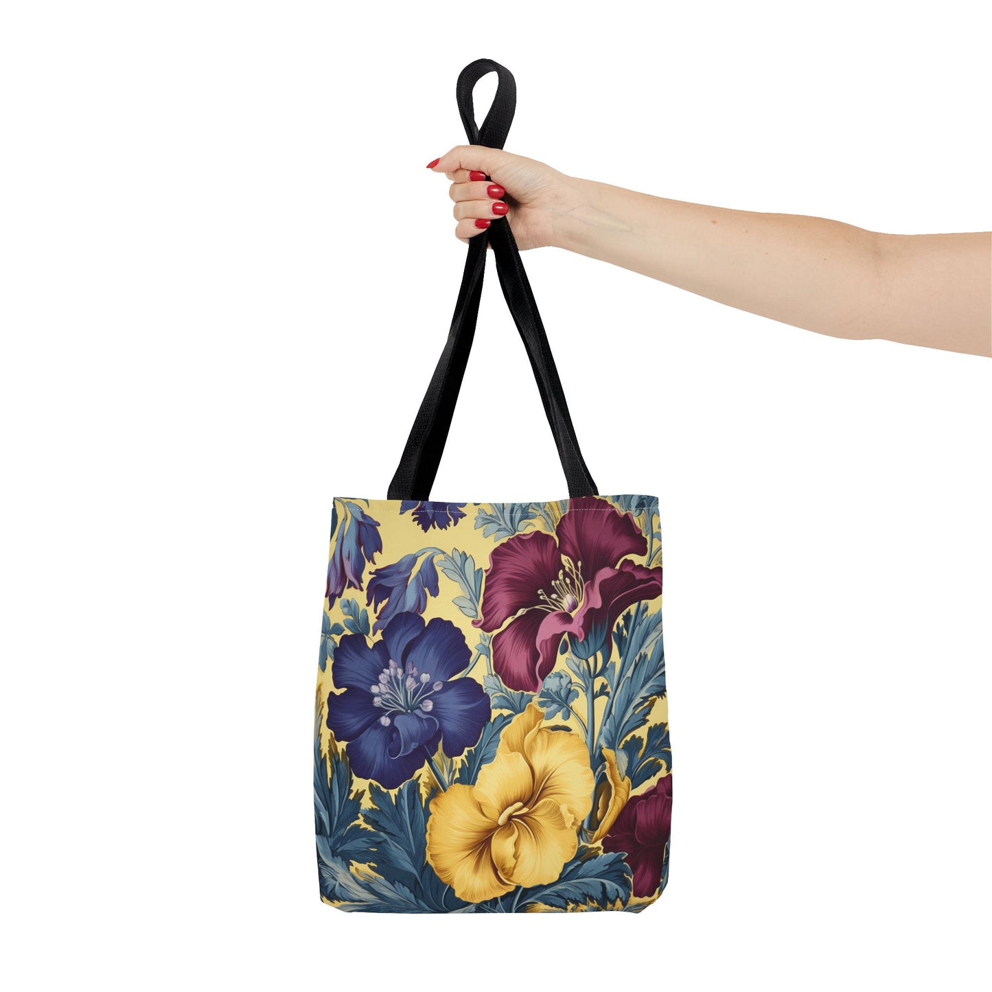 Floral Bloom Canvas Tote Bag, Vibrant Artistic Design for Everyday Use