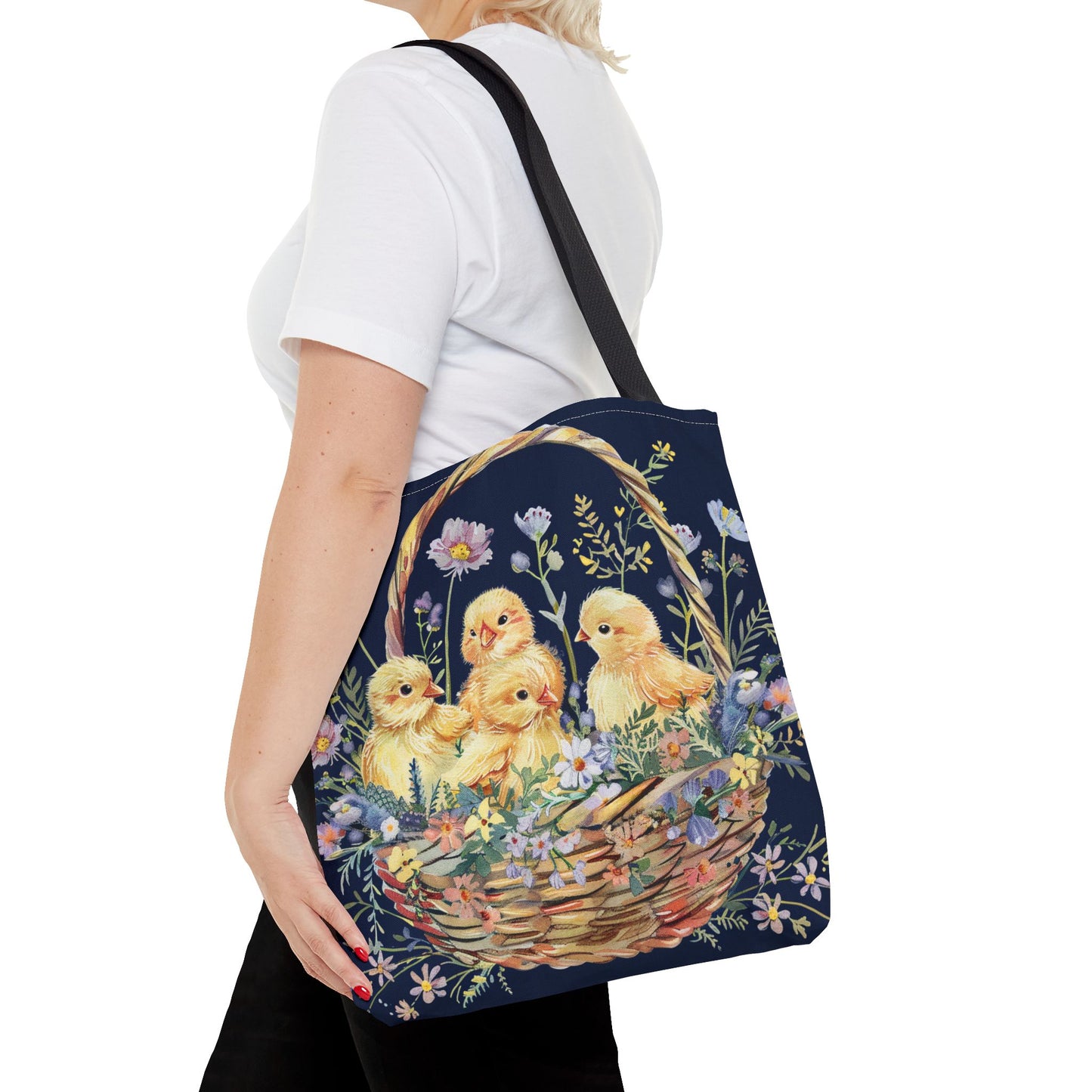 Chick Basket Spring Tote Bag - Easter Gift and Shopping Essential