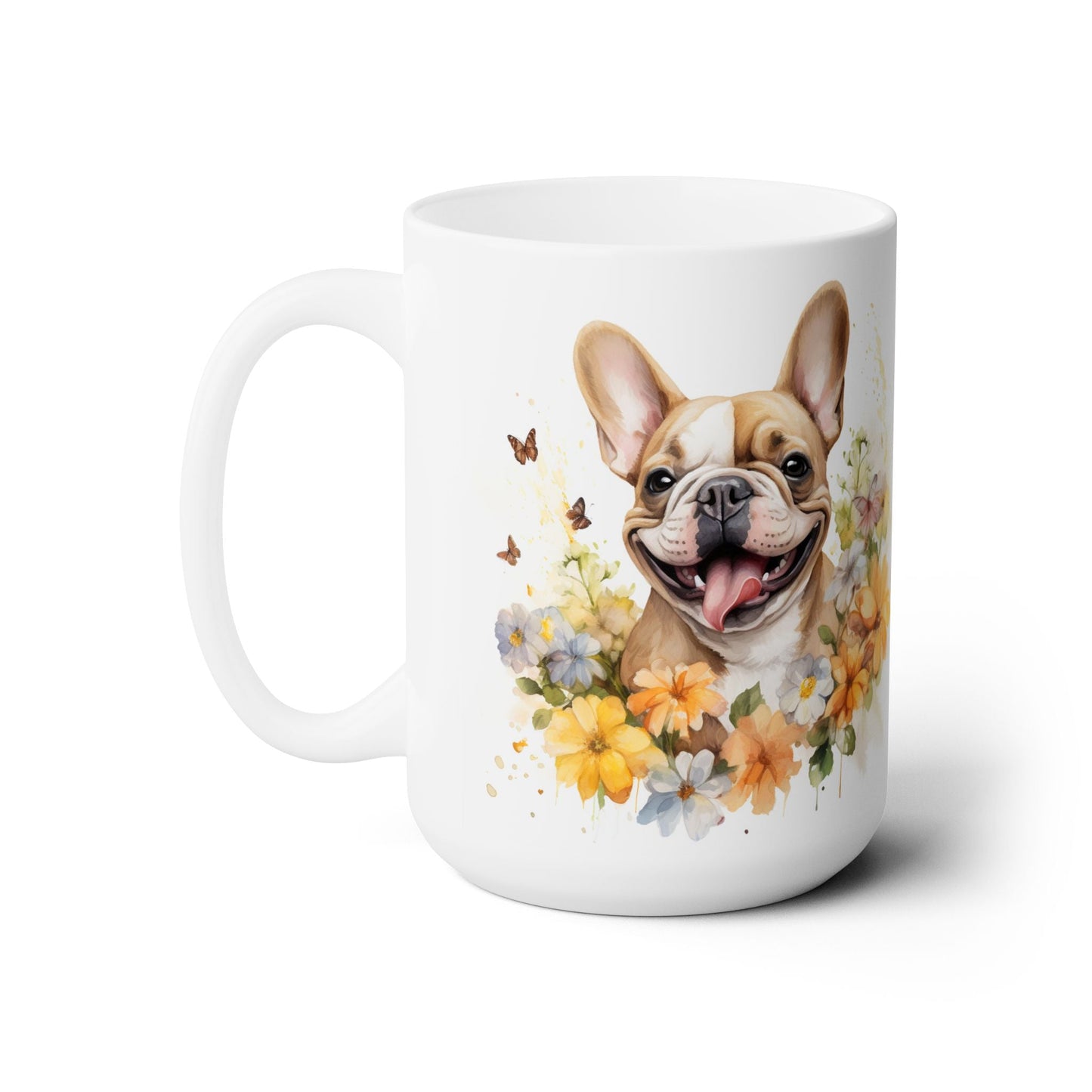 Frenchie Bliss Mug – Floral French Bulldog Coffee Cup Gift