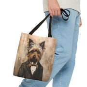 Yorkie Gentleman Tote Bag, Stylish Canvas Accessory for Dog Lovers