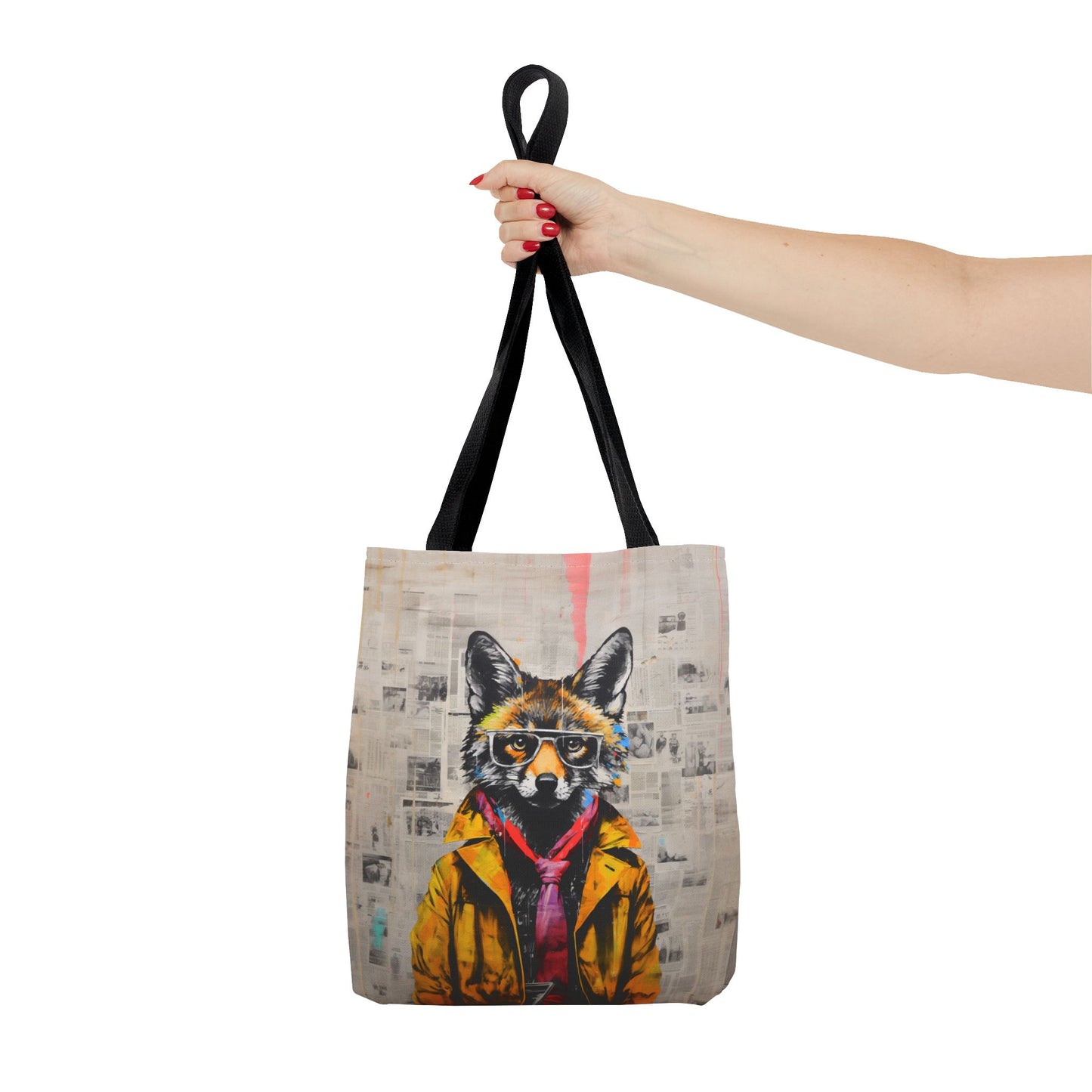 Urban Fox Canvas Tote Bag, Stylish Art Design for Eco-Friendly Shopping