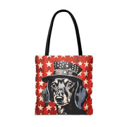 Patriotic Dachshund Market Tote Bag, Perfect for Dog Lovers