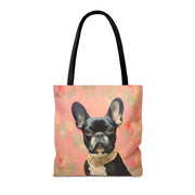 French Bulldog Floral Canvas Tote Bag - Stylish & Eco-Friendly Gift