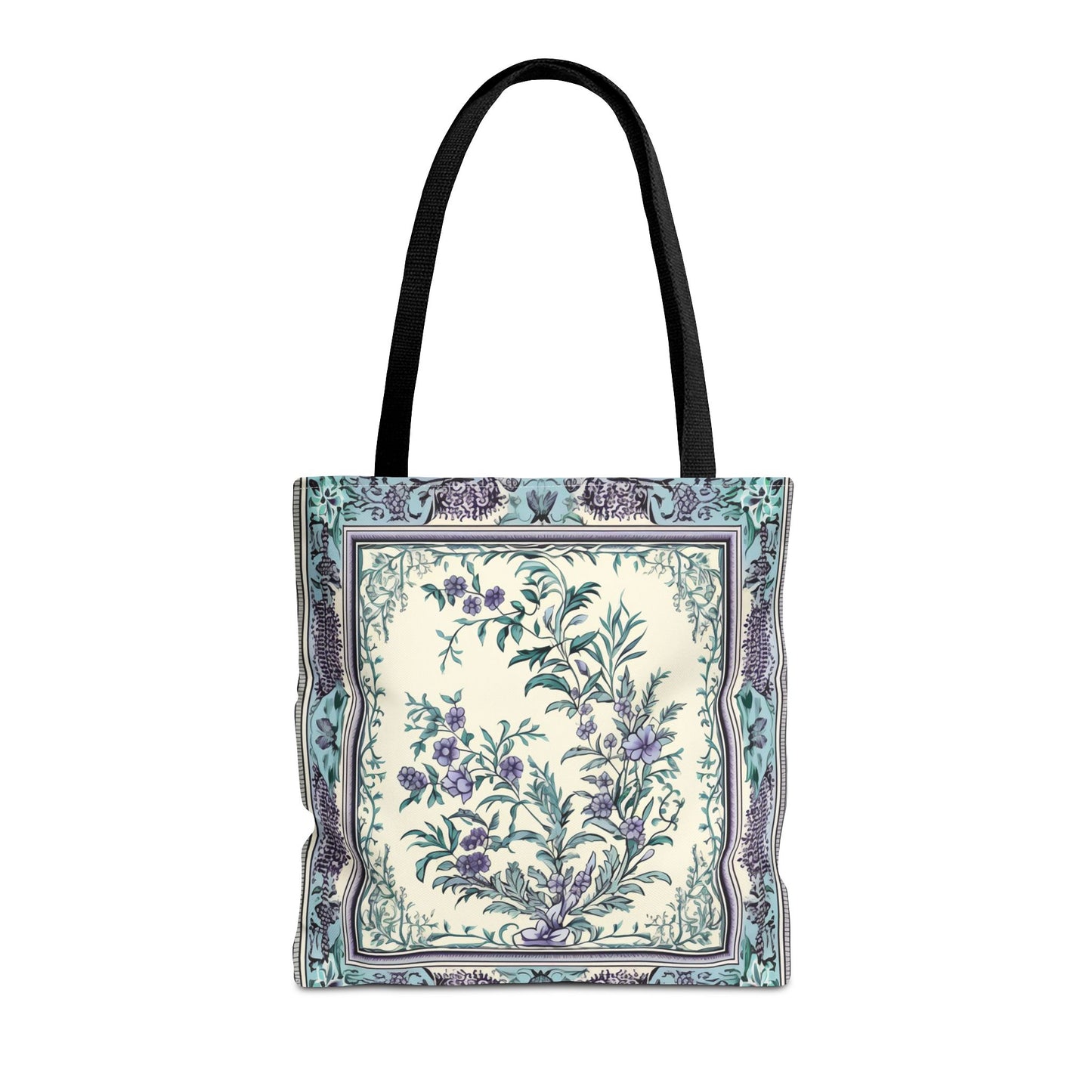 Elegant Botanical Canvas Tote Bag – Eco-Friendly Floral Shopping Bag