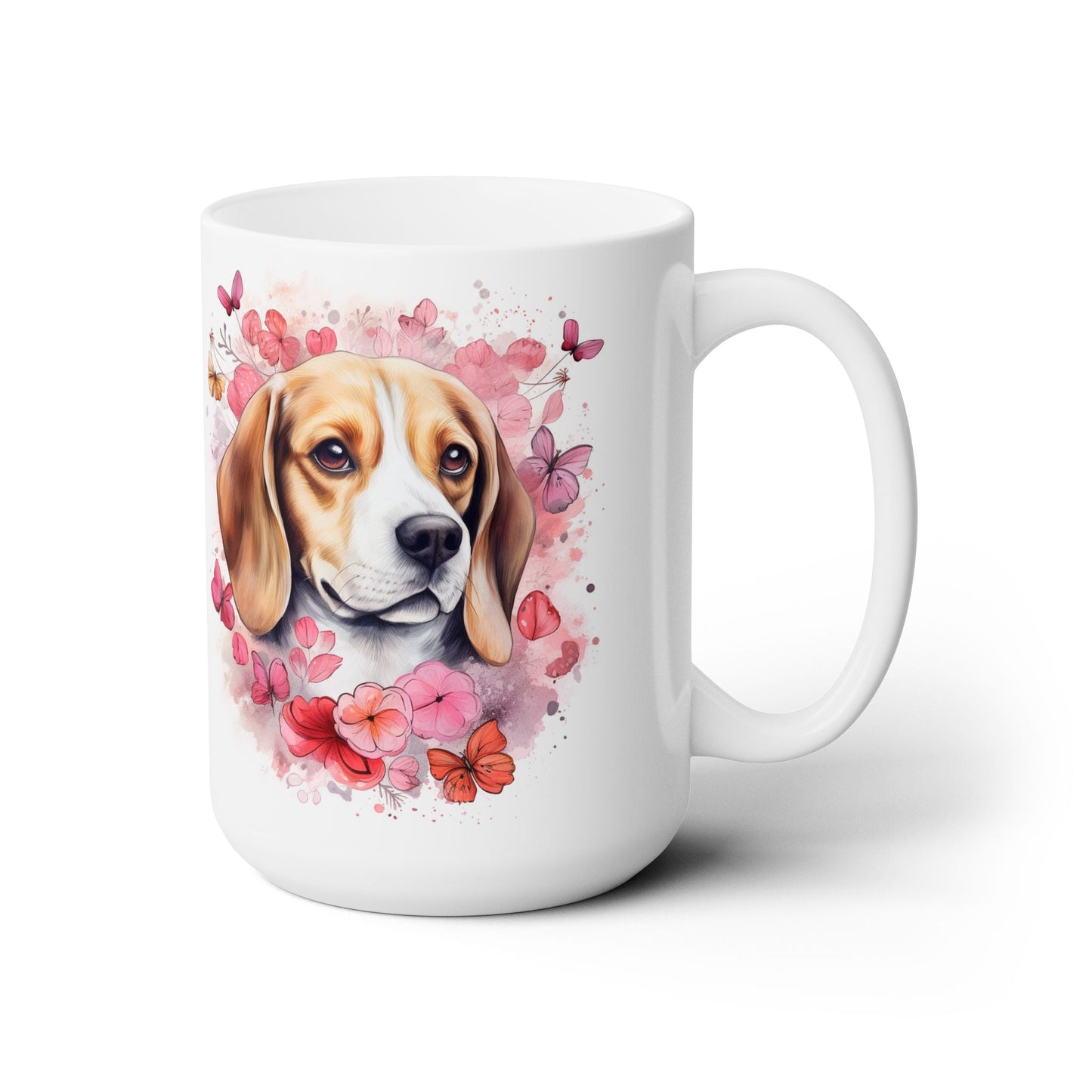 Beagle Bliss Mug – Floral Art Dog Lover’s Coffee Cup