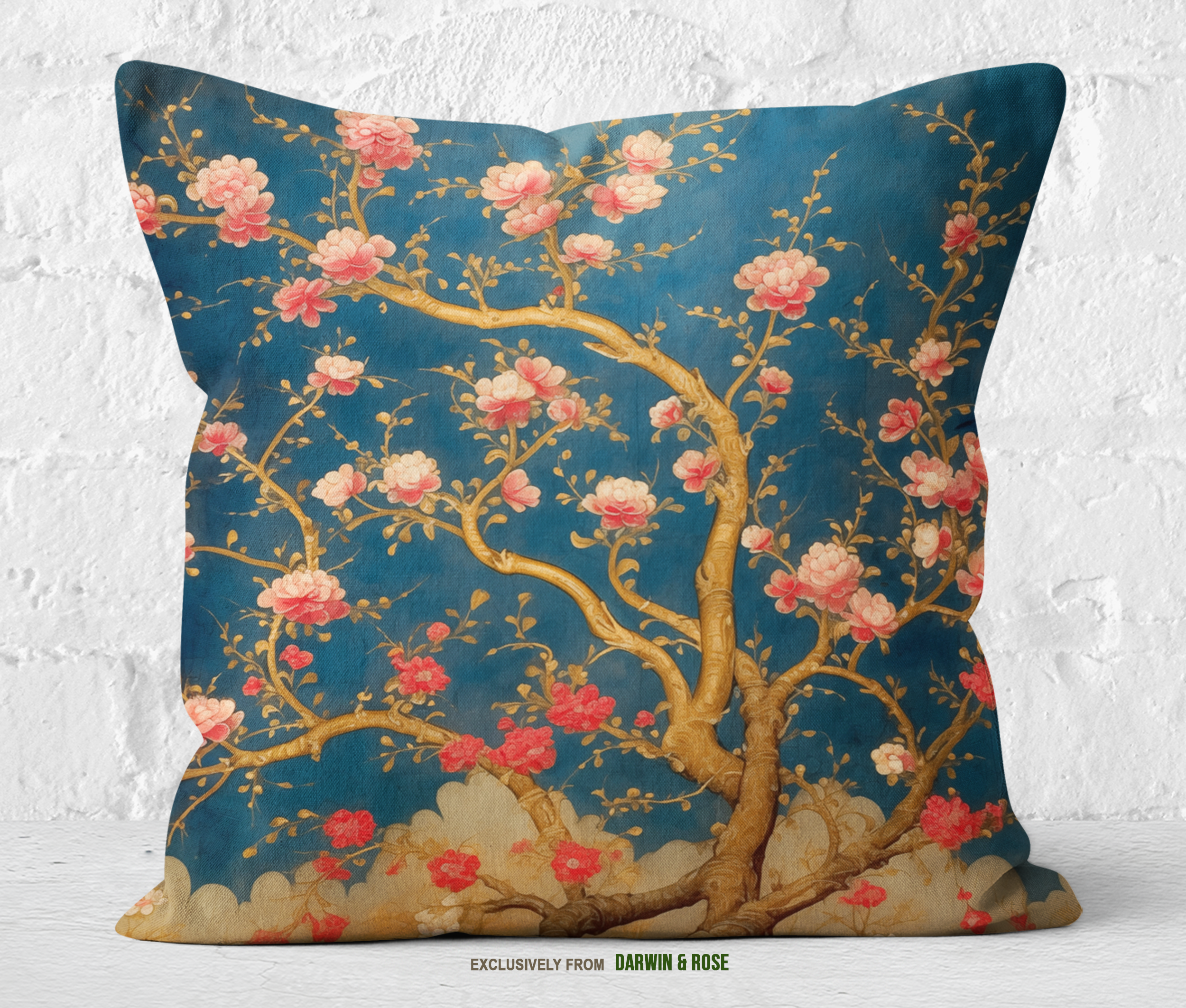 Cherry Blossom Elegance Throw Pillow – Asian-Inspired Modern Decor