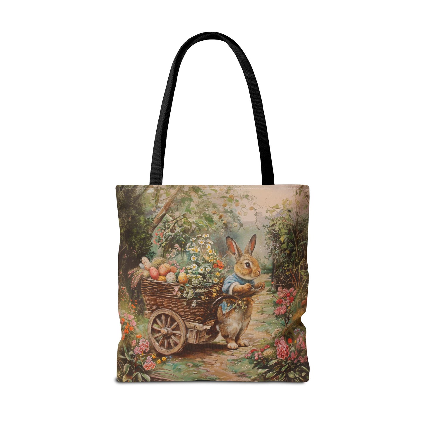 Whimsical Easter Bunny Garden Scene Tote Bag