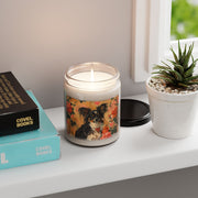 Papillon Tribute Candle – Dog Lover's Gift, Romantic Floral Design