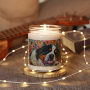 Bernese Mountain Dog Candle - Floral Art Soy Gift for Dog Lovers