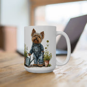 Yorkie Lover's Gardening Mug - Adorable Yorkshire Terrier Art