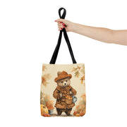 Autumn Harvest Bear Tote with Cozy Fall Vibes, Perfect Gift for Nature Lovers