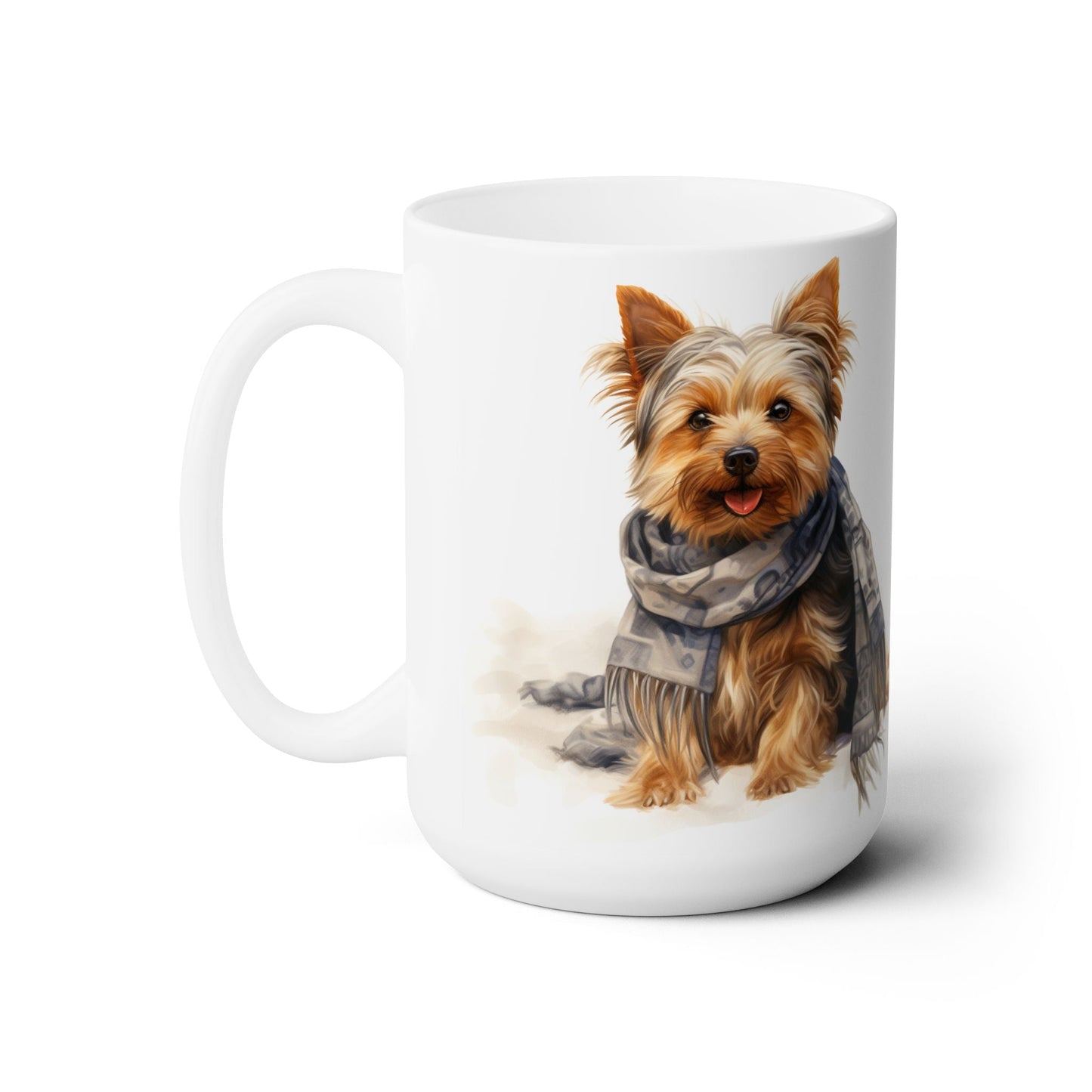 Cozy Yorkie Mug with Scarf - Yorkshire Terrier Lover Gift