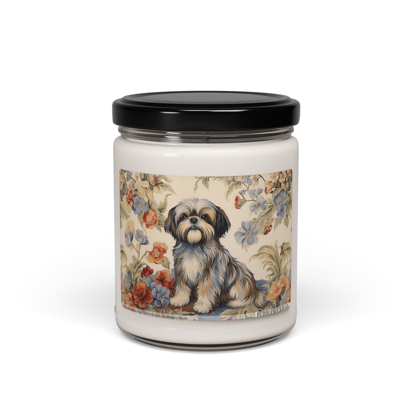 Shih Tzu Vintage Floral Candle - Pet Lover Gift