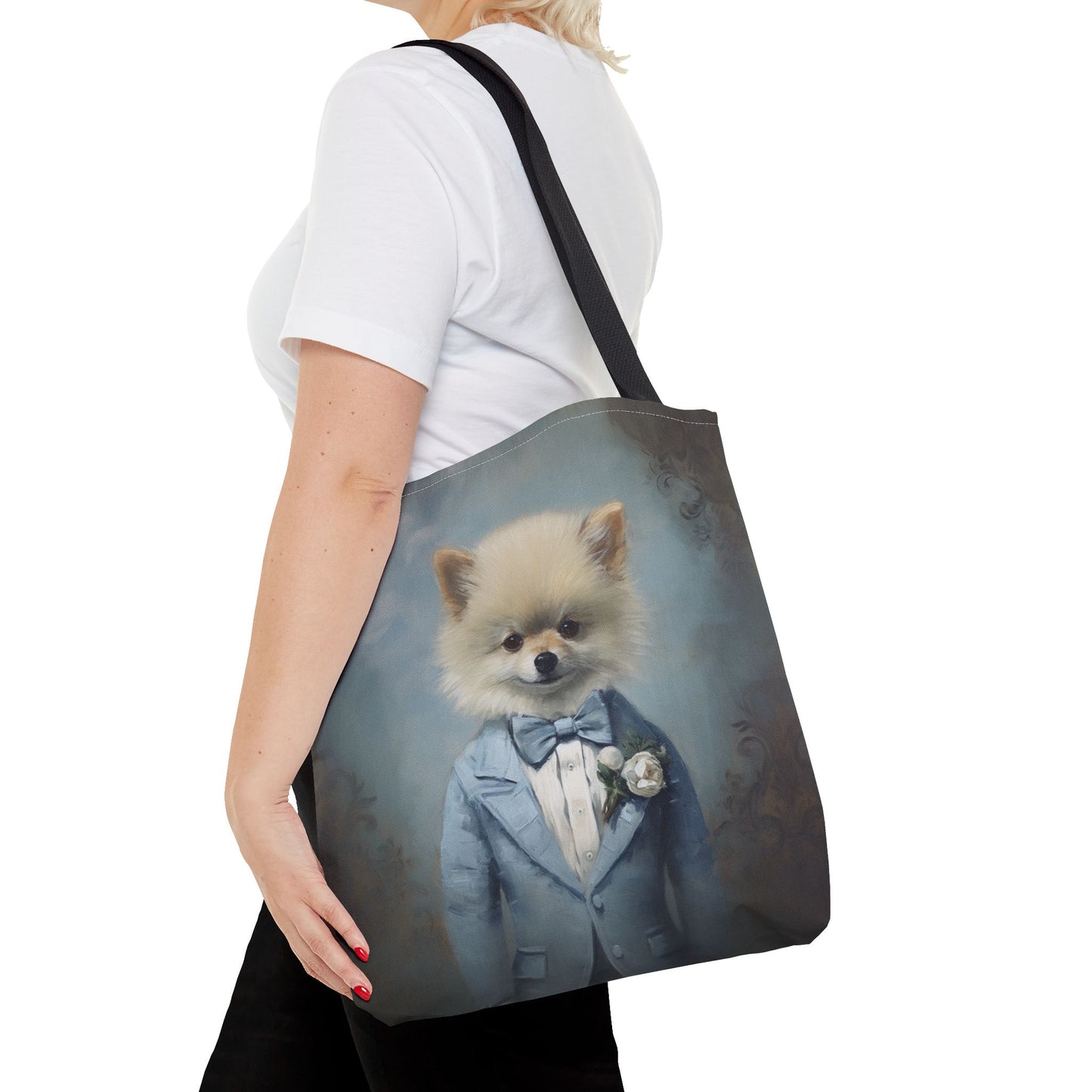 Elegant Pomeranian Canvas Tote Bag – Stylish Gift for Dog Lovers