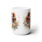 Cavalier King Charles Spaniel Mug – Floral Coffee Cup for Dog Lovers