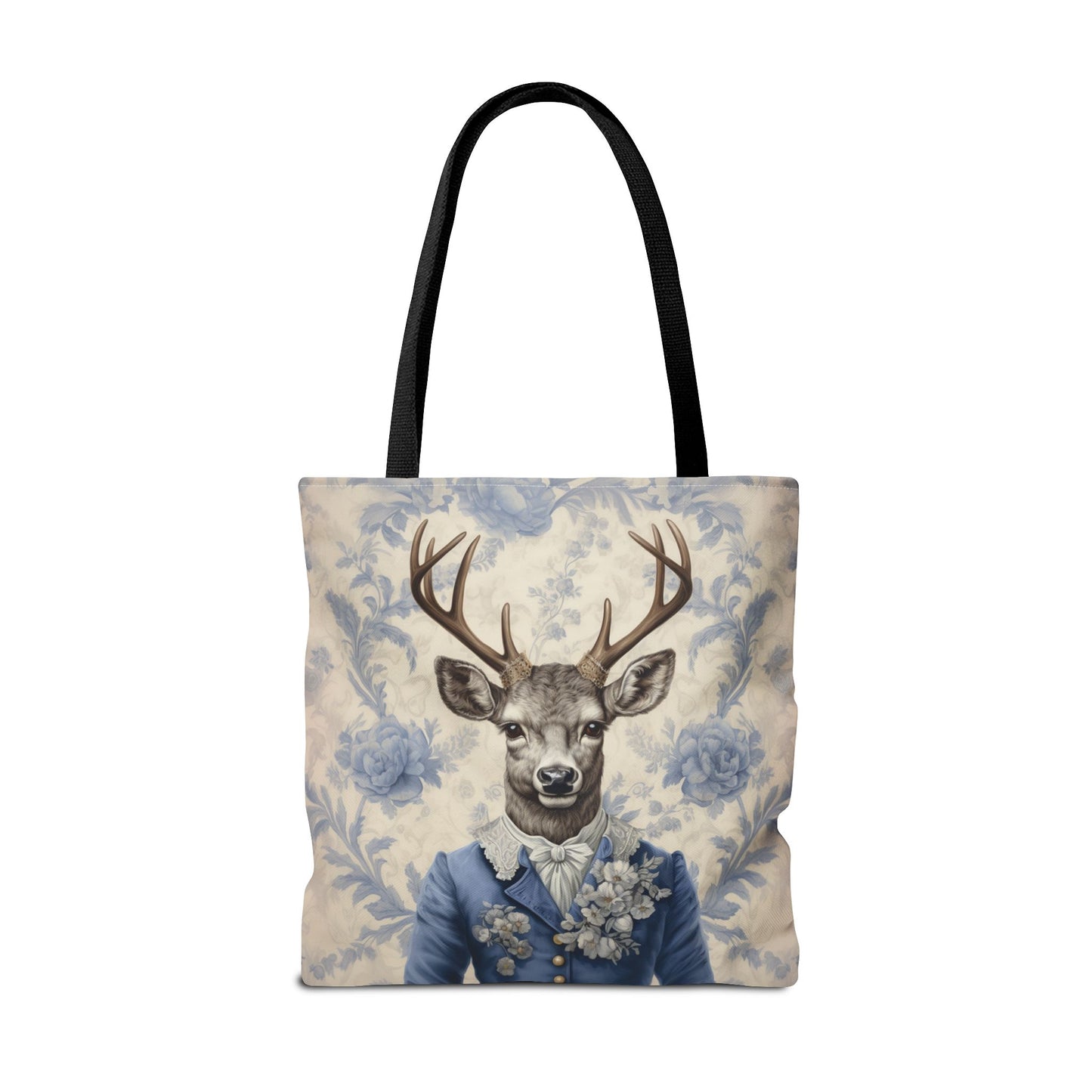 Dapper Deer Vintage Canvas Tote Bag, Elegant Nature Lover Gift