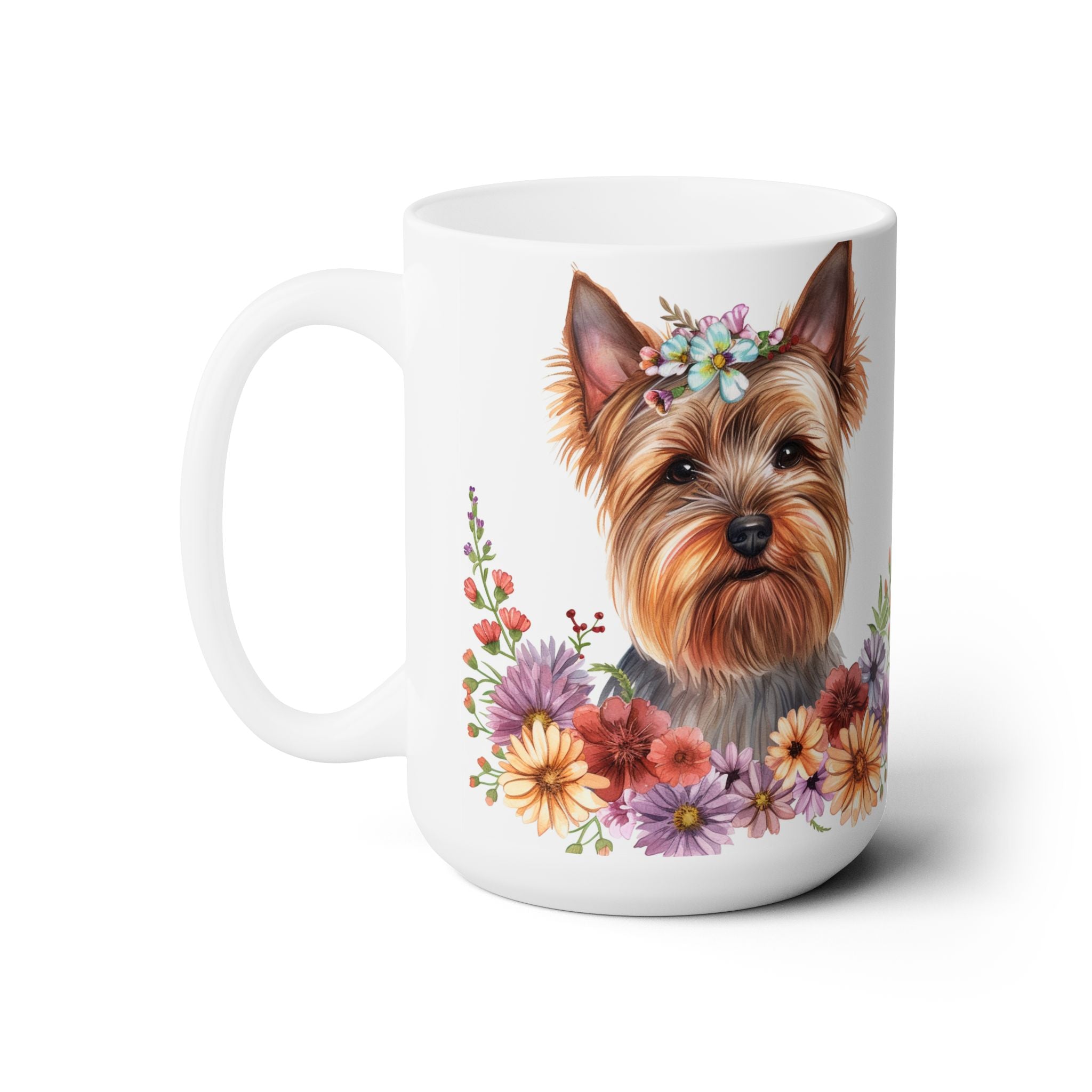 Yorkie Floral Mug – Yorkshire Terrier Coffee Cup for Dog Lovers