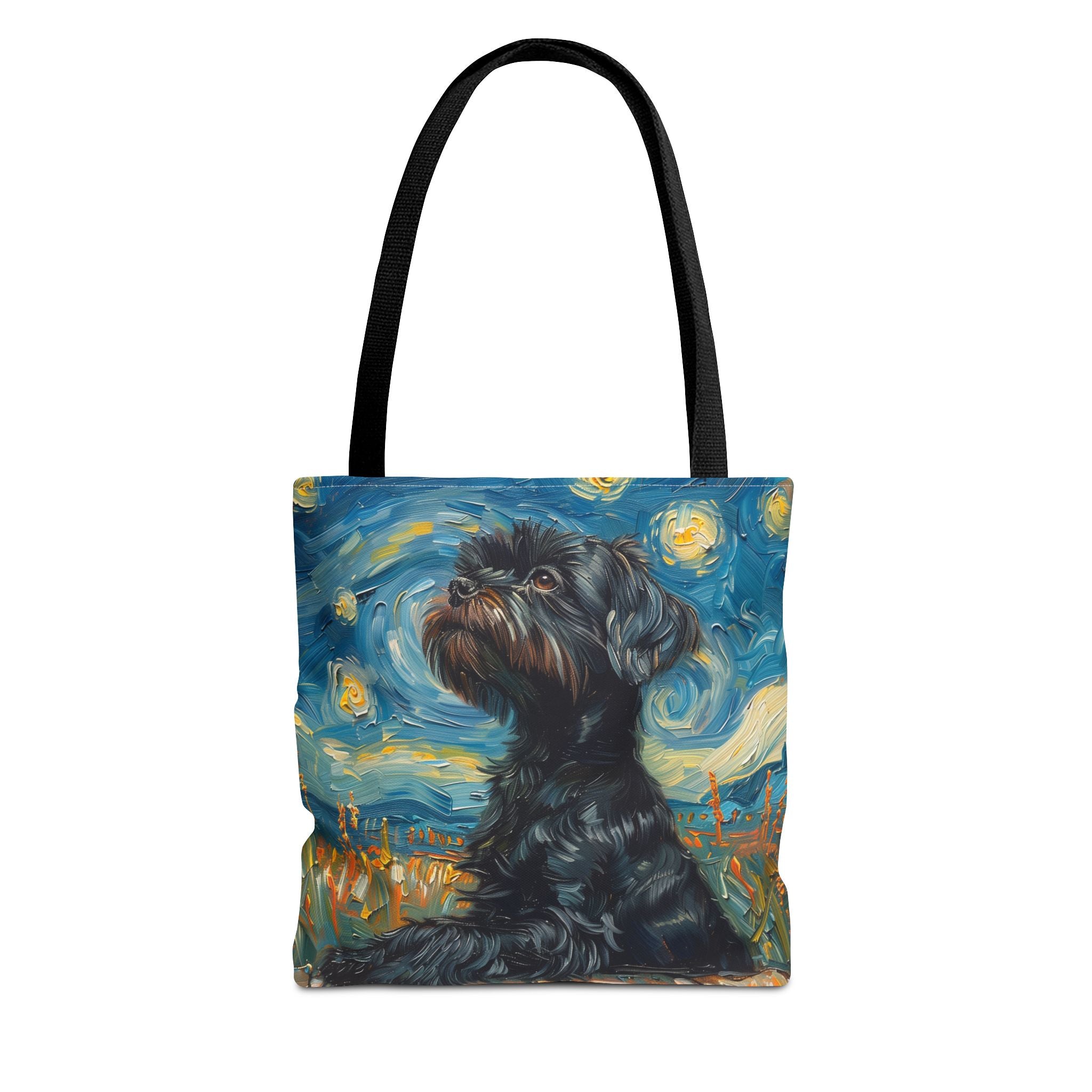 Starry Night Schnauzer Canvas Tote, Artistic Dog Lover Gift Bag