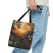 Sunset Serenity Tote Bag, Floral Market Bag for Everyday Use