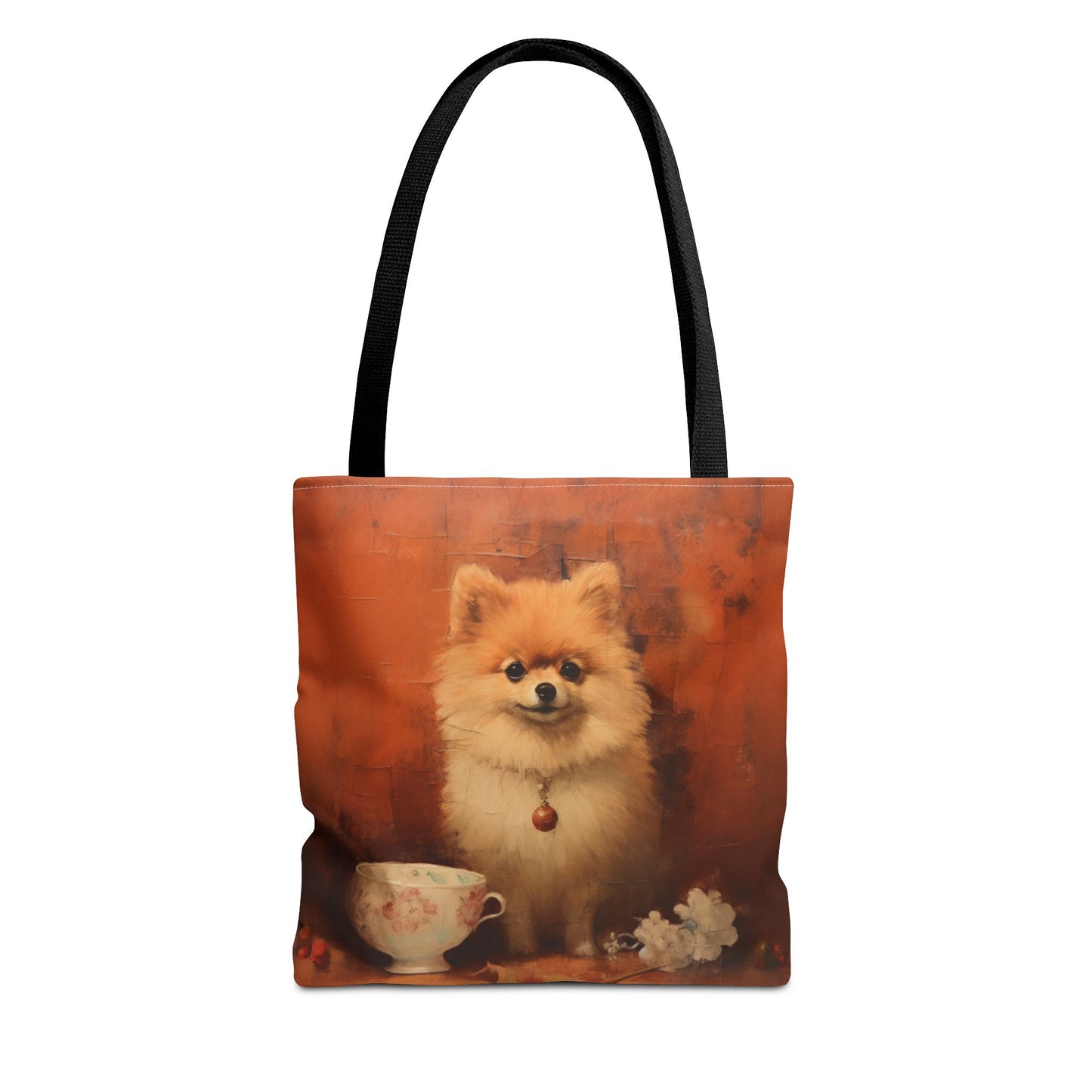 Pomeranian Elegance Tote Bag, Eco-Friendly Canvas with Artistic Charm