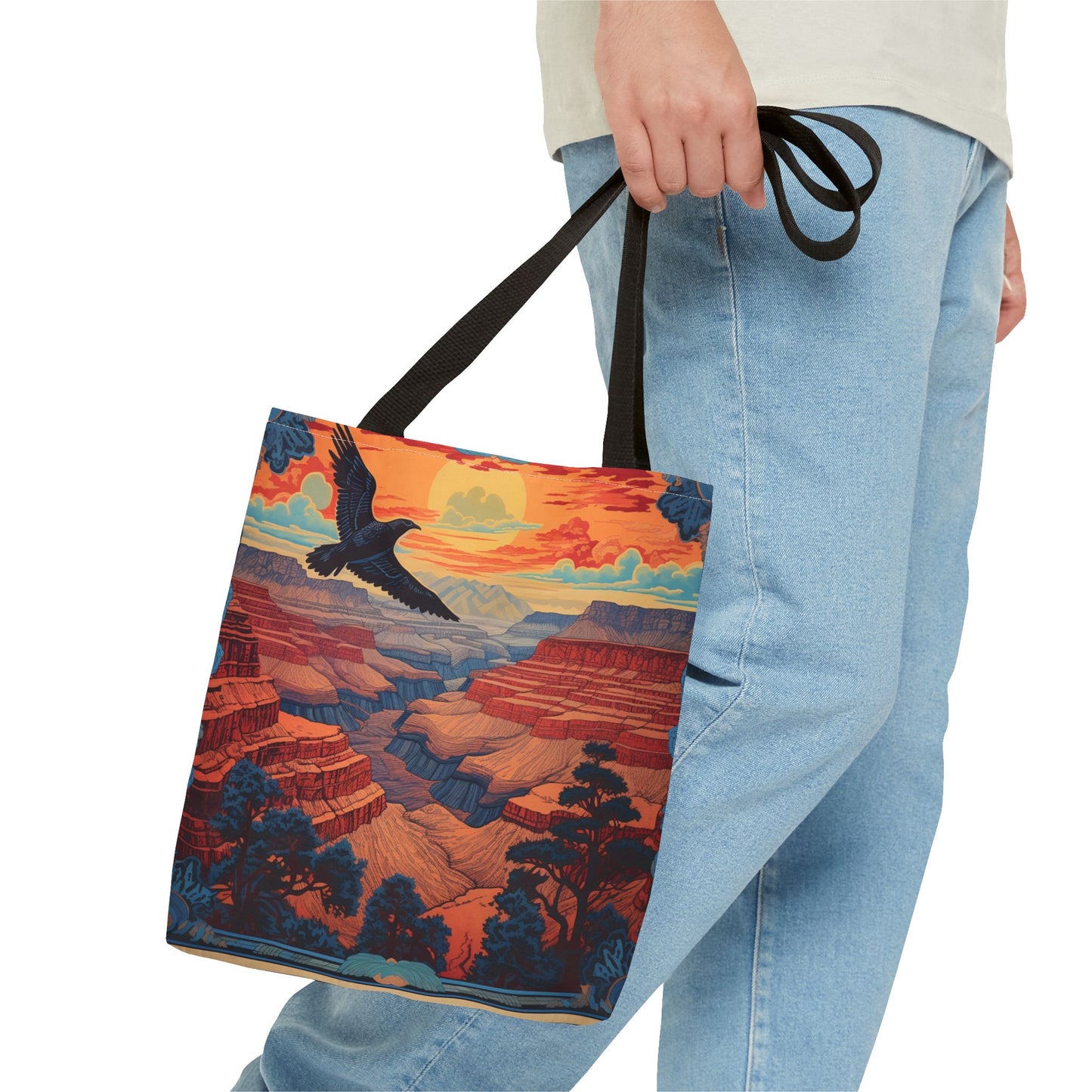 Grand Canyon Sunset Eagle Tote Bag - Eco-Friendly Nature Lover Gift