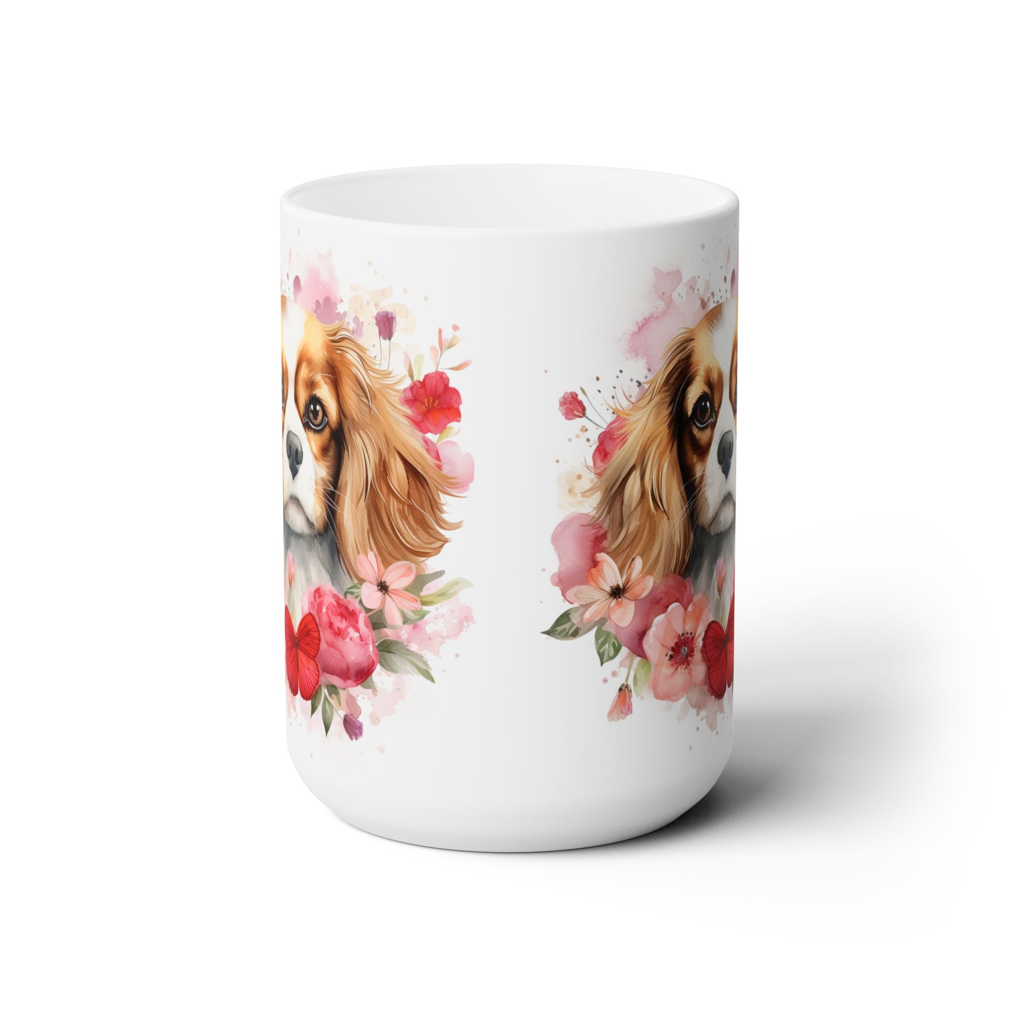 Cavalier King Charles Spaniel Floral Valentine's Mug | Dog Mom Gift