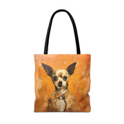 Chihuahua Chic Tote Bag - Stylish Orange Canvas for Dog Lovers