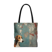 Beagle Blossom Tote Bag, Eco-Friendly Canvas for Dog Lovers