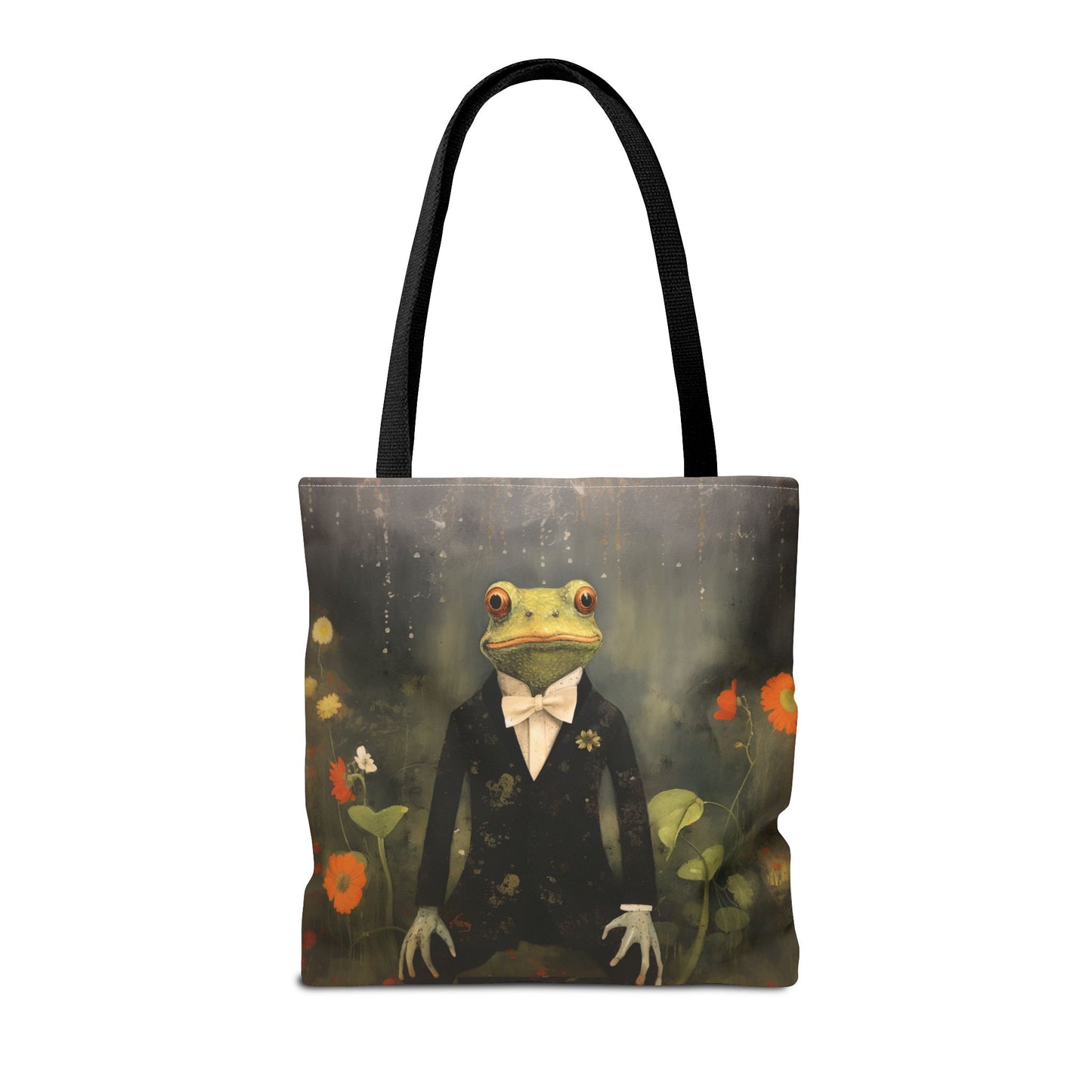 Frog Prince Canvas Tote Bag, Eco-Friendly Shopping Bag for Nature Lovers