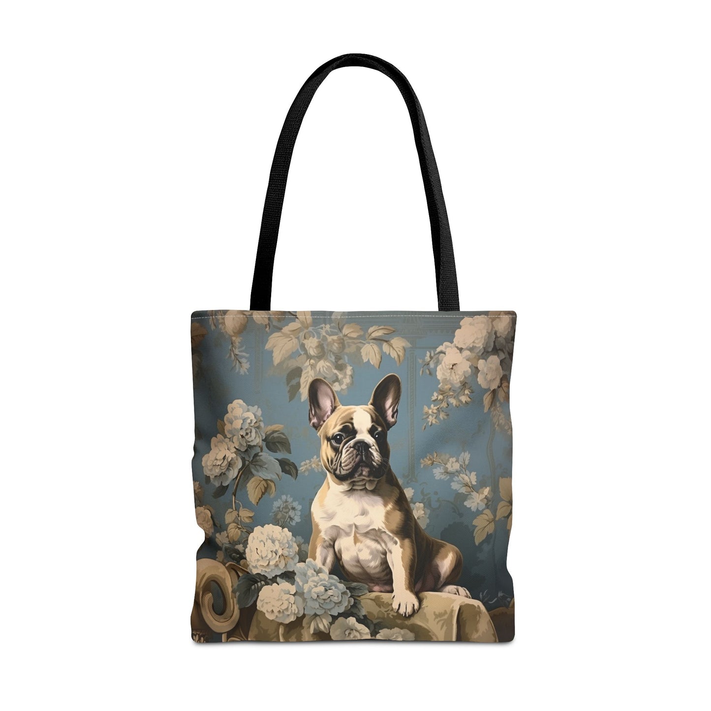 French Bulldog Floral Elegance Canvas Tote Bag, Stylish Gift for Dog Lovers