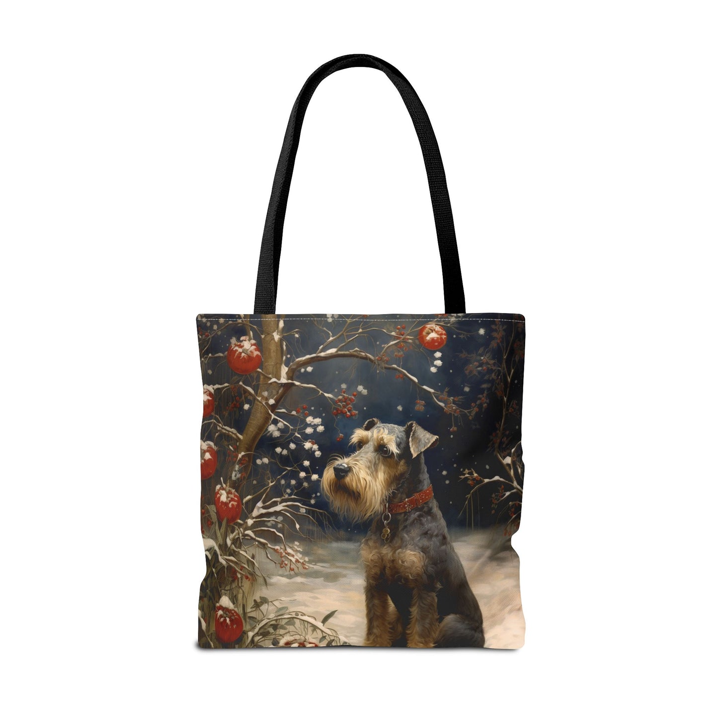 Miniature Schnauzer Christmas Wonderland Tote Bag, Festive Canvas Gift