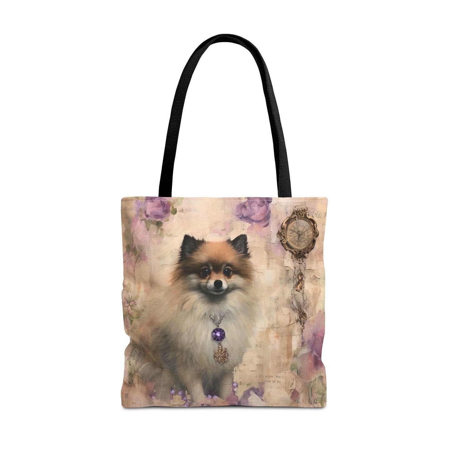 Charming Pomeranian Tote Bag, Floral Vintage Design for Dog Lovers