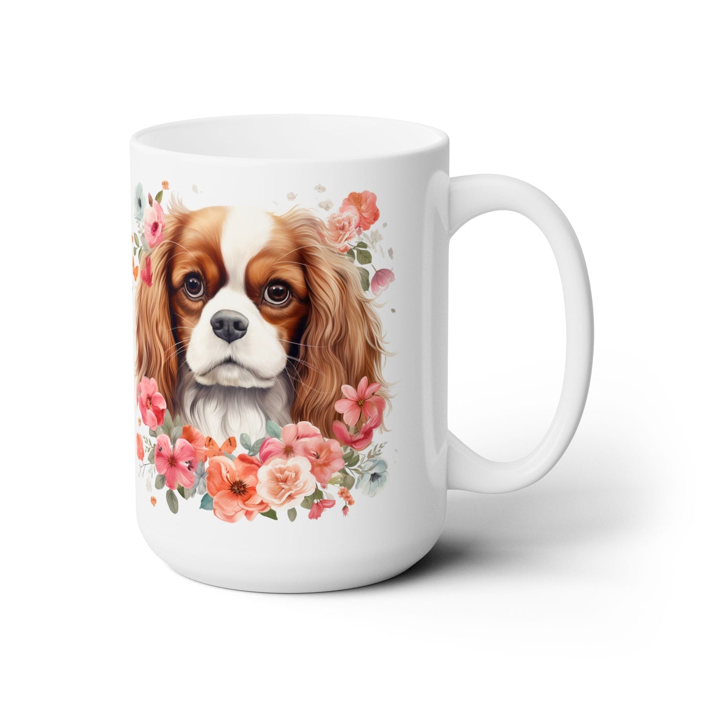 Cavalier King Charles Spaniel Mug - Floral Dog Lover Gift