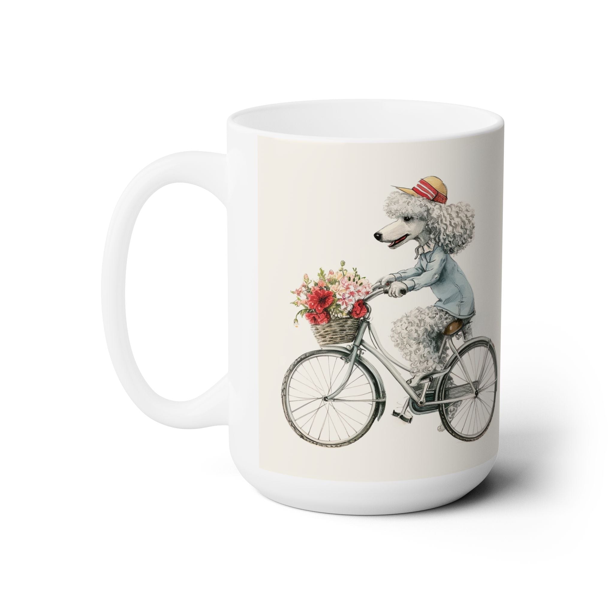 Poodle on Bicycle Mug – Adorable Gift for Dog Lovers