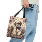 Regal Shih Tzu Floral Tote Bag - Stylish Eco-Friendly Gift for Pet Lovers