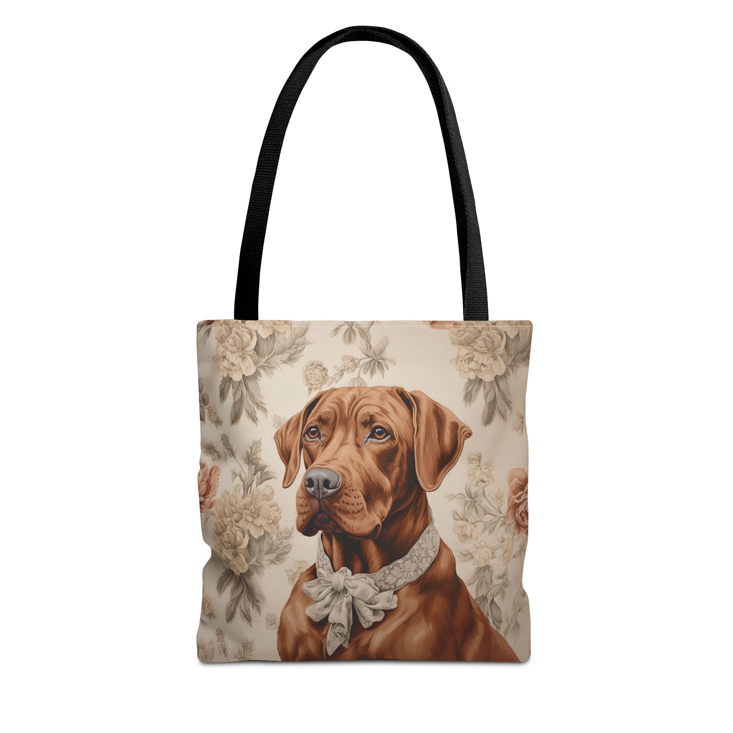 Rhodesian Ridgeback Floral Canvas Tote Bag for Dog Lovers