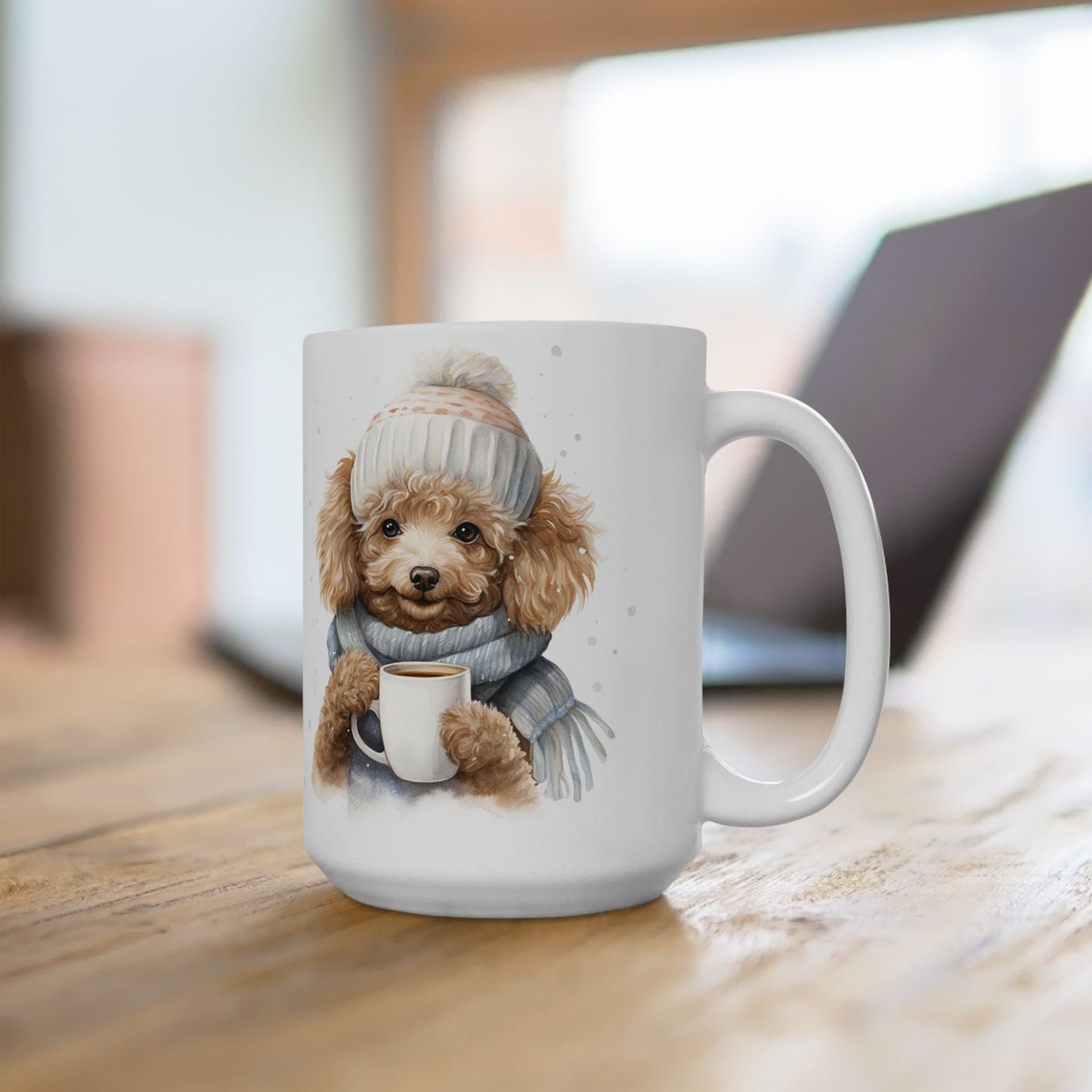 Cozy Winter Poodle Mug for Dog Lovers – Warm & Adorable Gift